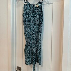 MICHAEL Michael Kors Teal and Black animal Patterned Romper